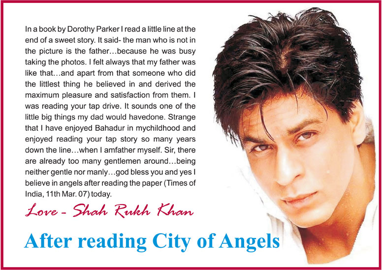 Shah Rukh Khan after reading